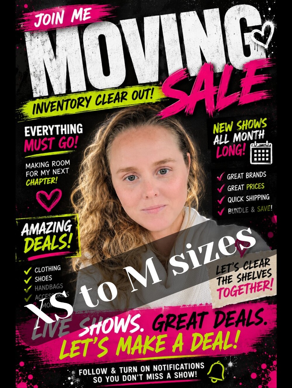 Moving Sale: Sizes XS-M Liquidating! Low Starts